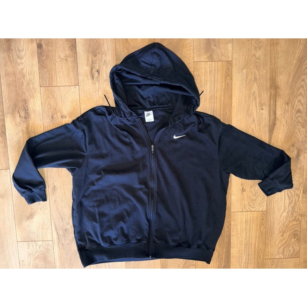 Women’s Black Nike Zip Up Hoodie Size XL 100% Cotton DM6415-0410
